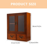 Rustic Wooden Wall Storage Cabinet - Vintage Style Hanging Organiser for Kitchen or Bathroom Holibanna