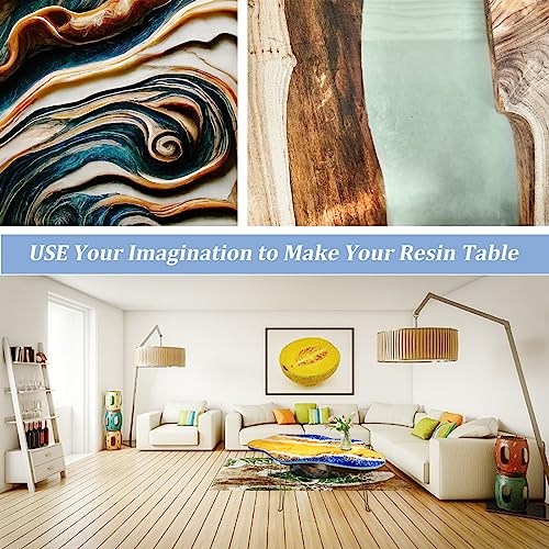 Large Resin Table Mold Set, 24 Inch Epoxy Resin Molds Silicone Tray Epoxy Table Mold with 4Pcs Table Legs for Charcuterie Board, River Table, Coffee Swess