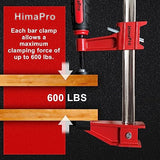 HimaPro 12 Inch Bar Clamp Set, 4 Pack 600 lbs Load Limit Medium Duty Quick Release Steel F Clamp, Ideal for Woodworking, Metalworking, and DIY HimaPro