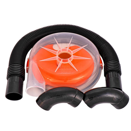 Dustopper PRO, Low-Profile Dust Collector for Shop Wet/Dry Vacuums. Includes High-Flow 90 Degree Sweep Elbows and Connection Hose. Fits Standard 5 Dustopper