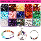 600PCS Crystal Stone Beads for Jewelry Making, Natural Chip Stone Beads 5-8mm Irregular Gemstones Multicolored Rock Loose Beads for Ring, Earrings, CEALXHENY