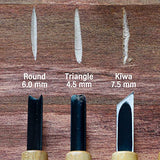 Wazakura 3PCS Bonsai Chisel Kit with Round Gouge, Single Bevel Skewed and V-Parting Tool, Hand Carving Tool Set for Jin Shari Making, Woodworking Wazakura