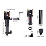 Cloudray C Series CO2 Laser Head Set for Focusing Lens D18 FL38.1& D20 FL50.8/63.5/101.6mm Mirror 25mm for Laser Engraving Cutting Machine Cloudray