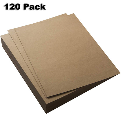 120 Pack Kraft Paper - Brown Stationery Paper- Brown Craft Paper for Arts and Craft, Drawing, D.I.Y. Projects - Letter Size Kraft Paper - Laser & - WoodArtSupply