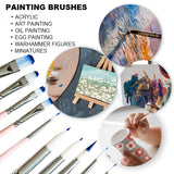 HIMI Gouache/Watercolor Paint Brushes Set 5 Pcs for Acrylic Oil Watercolor Face & Body Gouache Painting Nice Gift Art hobbyist,Adults (Blue, HIMI
