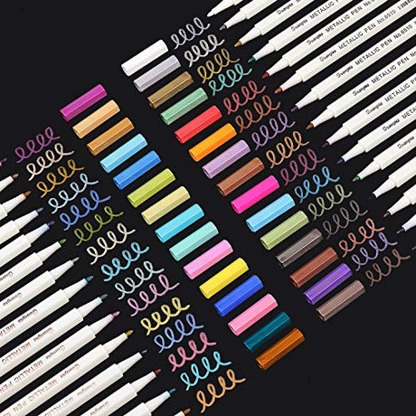 Sunshilor Metallic Markers Fine Point Metallic Marker Pens for Black Paper, Art Rock Painting, Easter Egg, Halloween Pumpkin, Card Making, Metal, Sunshilor