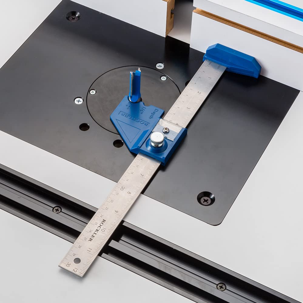 12” Router Bit Center/Depth Gauge Tool – Steel Gauge Woodworking Measuring Tools – Router Bits Depth & Height Measurement Tool – Accurate Router - WoodArtSupply