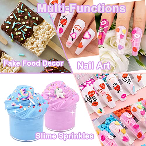 LIKETURE Fake Sprinkles 12 Jars 180g Polymer Clay Sprinkles Fake Candy Sprinkles Faux Sprinkle for Resin Slime Craft Plastic Sprinkle Nail Art Phone LIKETURE