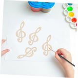TEHAUX 10pcs Home Decor Wood Door Sign DIY Wooden Craft Musical Theme Party Favor Wood Centerpieces Wooden Slices Music Note Cutouts Wood DIY Craft TEHAUX