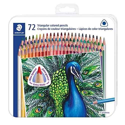 Staedtler Colored Pencils, Triangular Barrel, 4mm, 72 Pieces (1278CM72A6) STAEDTLER