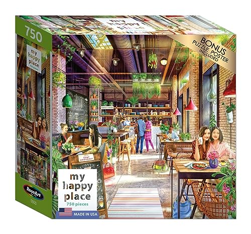 Cra-Z-Art - RoseArt - My Happy Place - Neighborhood Cafe - 750 Piece Jigsaw Puzzle - WoodArtSupply