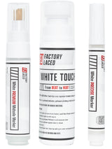FACTORY LACED Shoe Whitener Bundle - White Shoe Cleaner Includes: White Touch Up, Premium Midsole Marker and Precise White Marker - Safe on Leather, FACTORY LACED