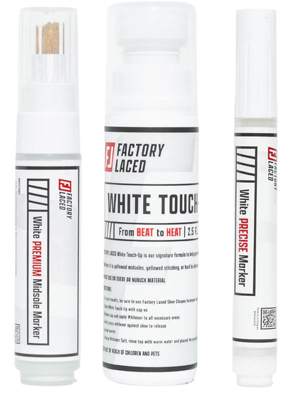 FACTORY LACED Shoe Whitener Bundle - White Shoe Cleaner Includes: White Touch Up, Premium Midsole Marker and Precise White Marker - Safe on Leather, - WoodArtSupply