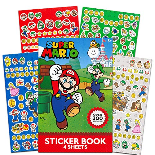 Nintendo Mario Paint Posters Set - 4 Pc Bundle with Super Mario Painting Activity Book, 600+ Stickers, and More | Super Mario Coloring and Activities - WoodArtSupply