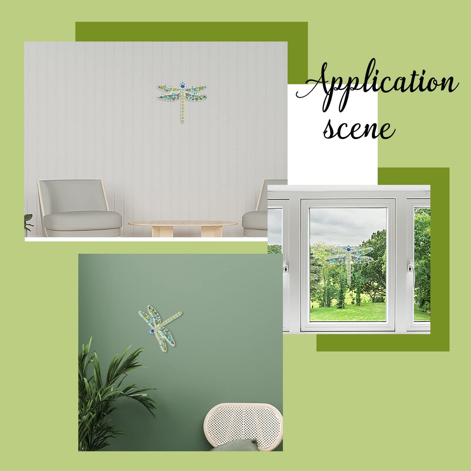 WEBEEDY Make 2 Dragonfly Glass Mosaic Kit Creativity DIY Mosaic Glass Kit for Kids Adults Include Glass Mosaic Tiles, Wooden Chips, Ribbon WEBEEDY