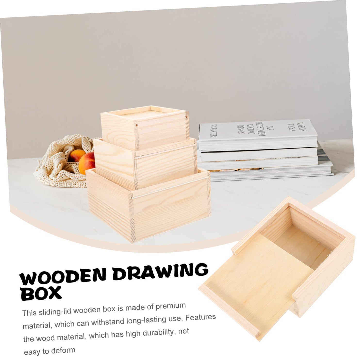 NOLITOY 3pcs Box Wooden Drawer Wooden Unfinished Small Decorative Rustic Case Jewelry Organizer for Drawer Wooden Decor Wood Decor Wood Crates NOLITOY