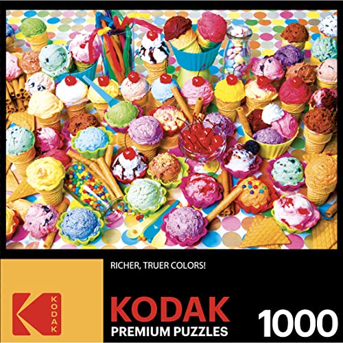 Kodak Premium Puzzles Variety of Colorful Ice Cream Jigsaw Puzzle - WoodArtSupply