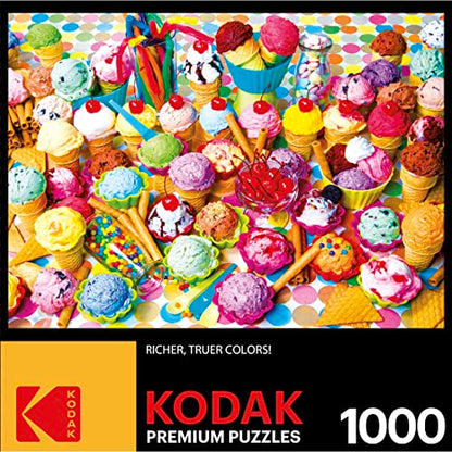 Kodak Premium Puzzles Variety of Colorful Ice Cream Jigsaw Puzzle - WoodArtSupply