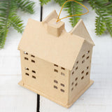 Factory Direct Craft Set of 4 Ready to Decorate Paper Mache Primitive Saltbox Ornaments - 2-1/4 Inches W x 5 Inches H Factory Direct Craft