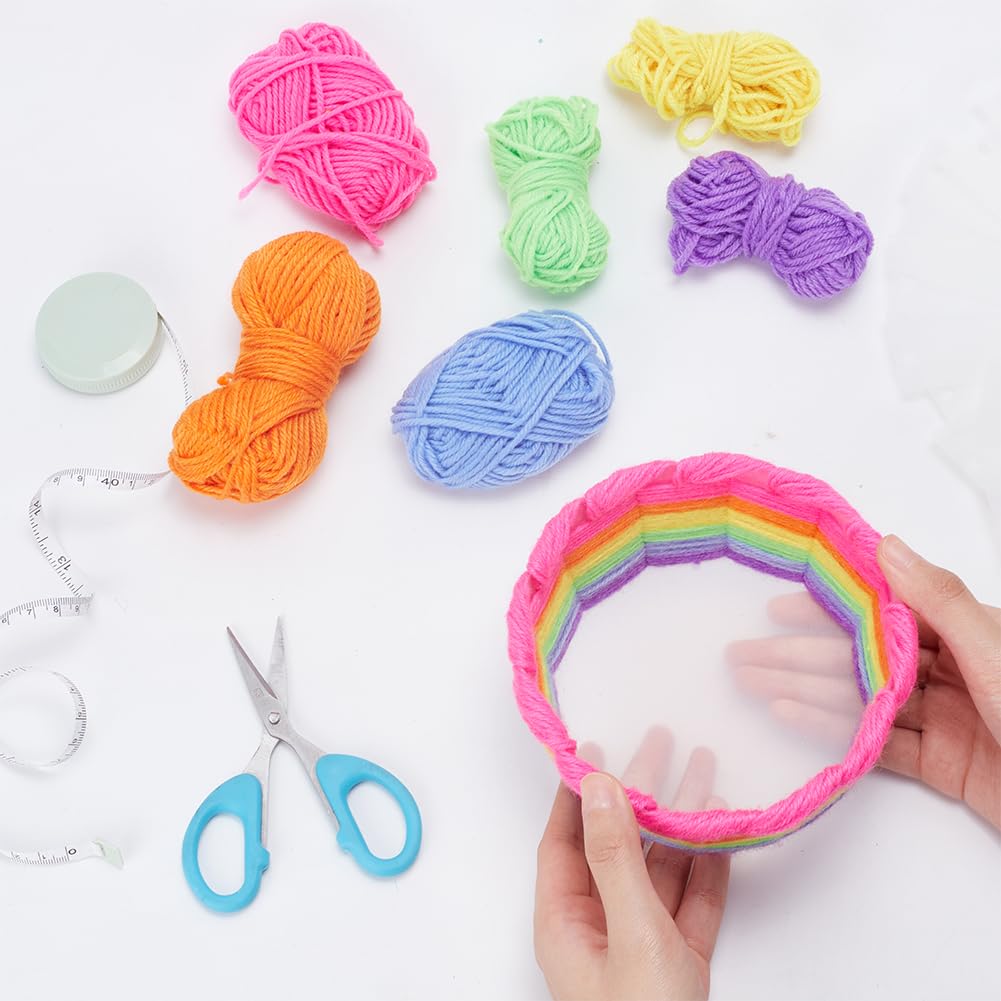 FREEBLOSS 4 Set Yarn Basket Weaving Art DIY Basket Weaving Kits 6 Colors Yarn Basket Craft Kits Easter Basket Making Kit for Beginners Easter FREEBLOSS