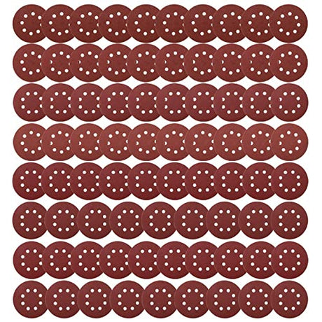 Coceca 80pcs Orbit Sander Sandpaper 5 Inch 8 Hole Orbital Sanding Discs Assorted 40 60 80 100 150 180 240 320 Grits for Power Random Orbit Sanders Coceca