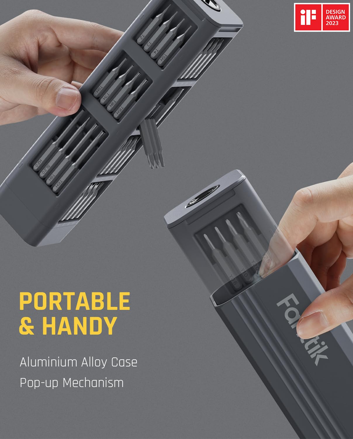 Fanttik E1 Max 3.7V Mini Electric Screwdriver, Precision Electric Screwdriver, 50-in-1 Magnetic Bits, Max 3 N.m, Magnetic Storage, 5/32''Hex, Repair Fanttik