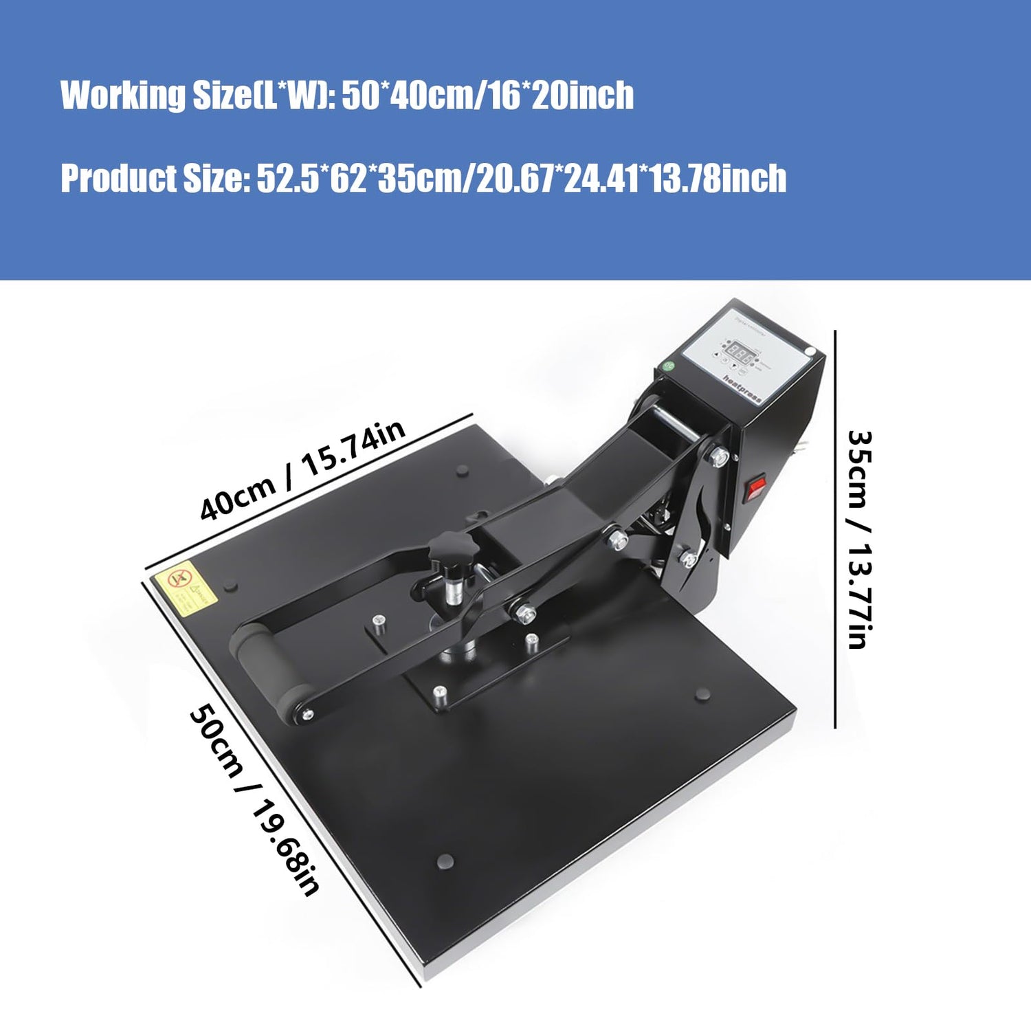 Rosyouth 20”x24“ Heat Press Machine, High Pressure Heat Press Machine for T Shirts, Multifunction Heat Press Transfer Machine, Heat Transfer Rosyouth
