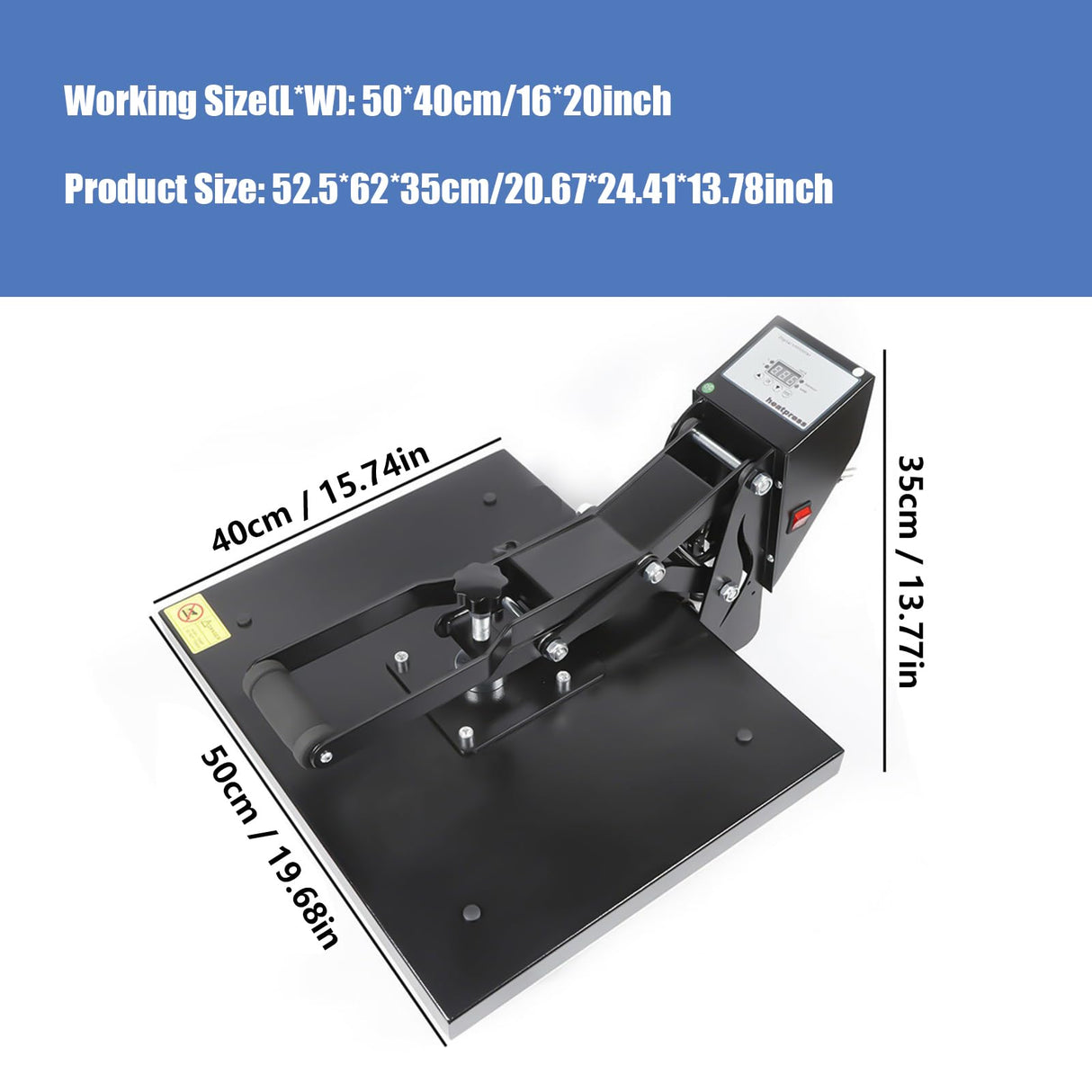 Rosyouth 20”x24“ Heat Press Machine, High Pressure Heat Press Machine for T Shirts, Multifunction Heat Press Transfer Machine, Heat Transfer Rosyouth