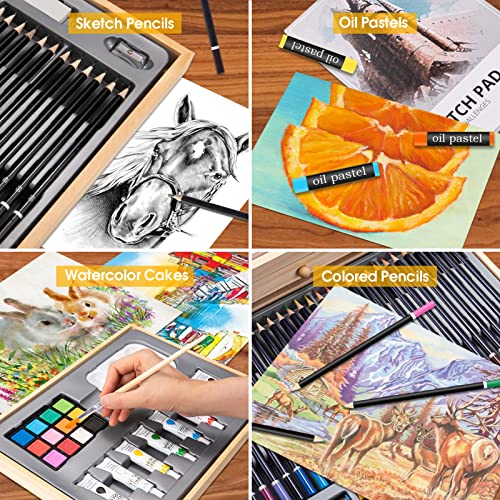 Art Supplies 150 Piece Drawing Art Kit for Kids Adults Art Set, Coloring  Creative Portable Art Kit with Colored Pencils, Oil Pastels, Watercolor  Cakes