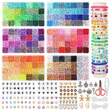 Quefe Clay Beads, 20000pcs, 160 Colors, Clay Bead Bracelet Making, Flat Round Polymer Heishi Beads Kit, DIY Craft Jewelry Making Gifts QUEFE