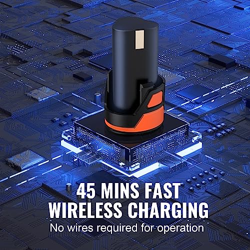 VEVOR Cordless Reciprocating Saw, 0-2700RPM Variable Speed, 0.8" Stroke Fast Cutting, 12V 45 Mins Fast Wireless Charging, Battery Powered with Branch VEVOR