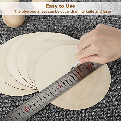 40 PCS 8 Inch Wooden Circles for Crafts, Unfinished Wooden Round Natural Wooden Discs Blank Wood Circle for DIY Crafts, Door Hanger, Painting, Acrux7