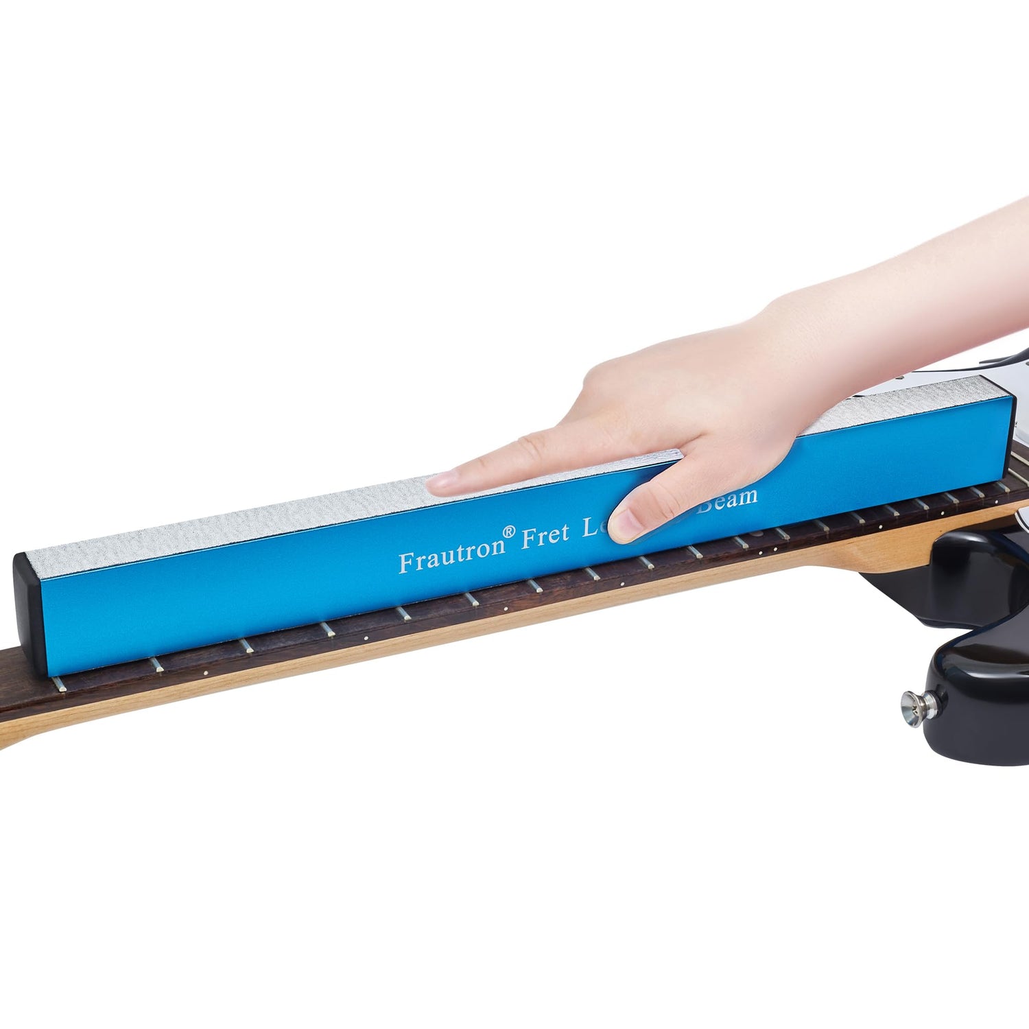 Frautron 16" Fret Leveling Beam, Aluminum Guitar Fret Leveler Sanding Block File Bar, Pro Luthier Fretboard Leveling Repair Tool with 12PCS Frautron