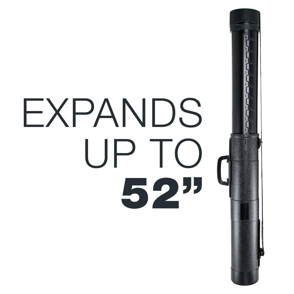 U.S. Art Supply Extra Large Black Telescoping Drafting Tube - Outside Diameter: 7-1/4 inch, Inside Diameter: 6-5/8 inch, Length: 32 to 52 inches US Art Supply