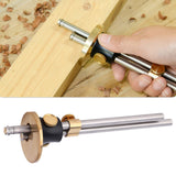 Wheel Marking Gauge, Adjustable High Accuracy Carpenter Marking Scriber Hand Measuring Tool with Removal Tool for Woodworking Accessory(Double-Shaft) ViaGasaFamido