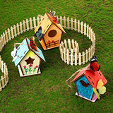 Wooden Birdhouse Craft Kits for Kids to Build, 4 Shapes Wooden Unfinished Bird House with Watercolor Pen and Butterfly Sticker for Boy Girl Children Outus