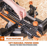 Evolution Power Tools R255SMS-DB+ 10-Inch Dual Bevel Sliding Miter Saw Multi-Material, Multipurpose Cutting Cuts Metal, Plastic, Wood 45˚-45˚ Double Evolution