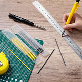 Hiboom 2 Pack Solid Carpenter Pencil with 14 Refill, Long Nosed Deep Hole Mechanical Marker Built-in Sharpener for Woodworking Architect Fathers Day Hiboom