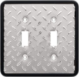 Franklin Brass Diamond Plate Wall Plate, Polished Chrome Double Switch Cover, 1-Pack, 135861 Franklin Brass