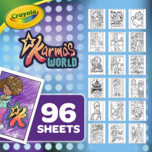 Crayola Karma's World Coloring Book, Stickers Included, Gift for Girls & Boys, 96 Pages - WoodArtSupply