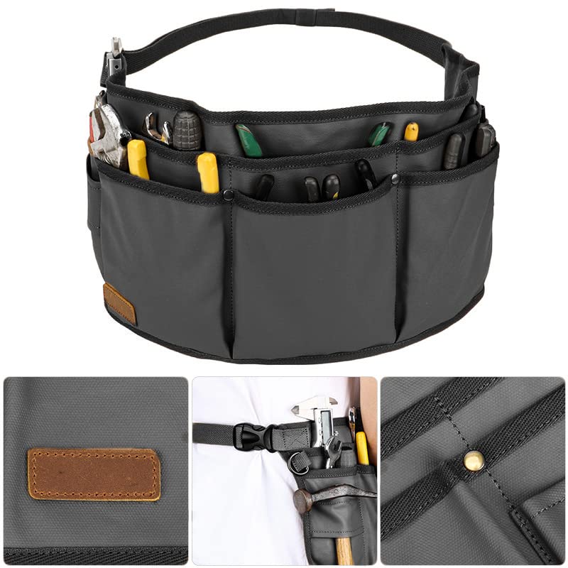 Tool Belt Pouches for Men Utility Belt Electrician Tool Bag Canvas Gardening Waist Tool Pouch with 13 Pockets for Men Women Carpenters Electricians - WoodArtSupply