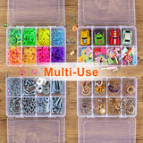 QUEFE 4 Pack 8 Grids Bead Organizers and Storage, Plastic Organizer Box with Removable Dividers Tackle Box Organizer for Candies Snacks Electronics QUEFE
