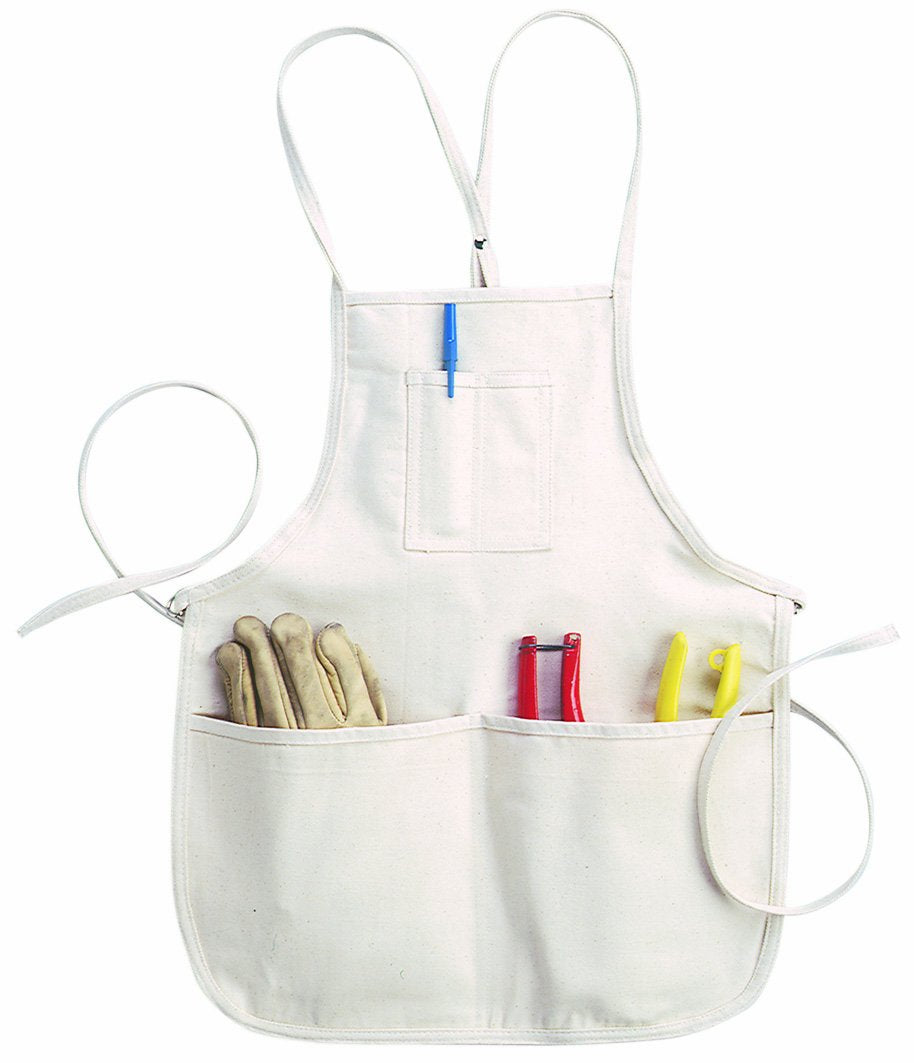 Custom Leathercraft Tool Holsters Loop Neck Bib Apron, White, One size fits all US Custom Leathercraft