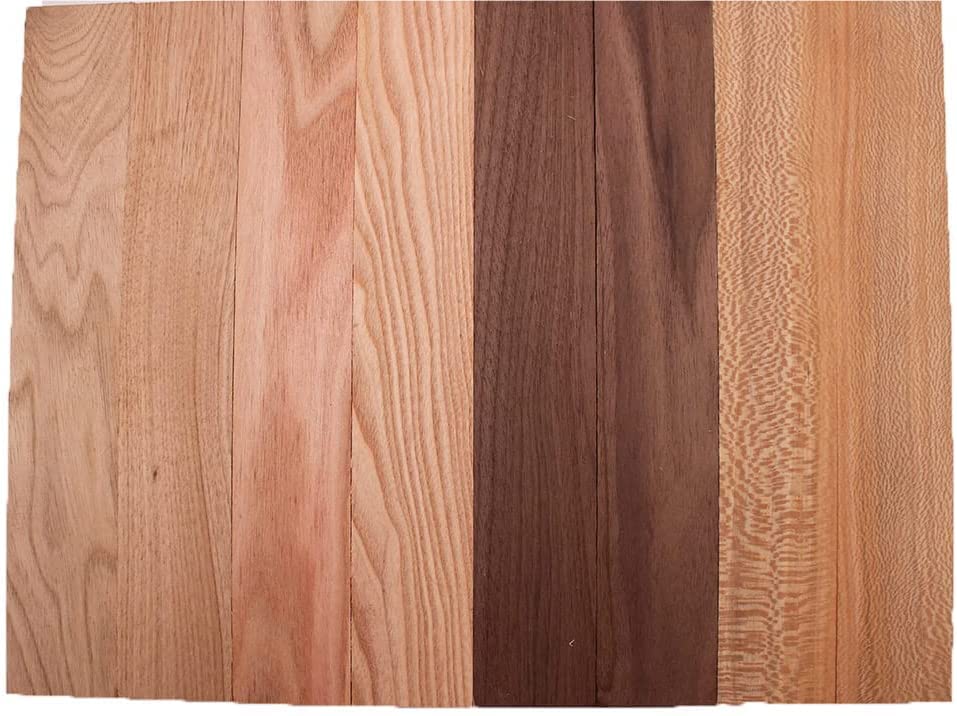 Domestic Exotic Variety Pack - Butternut, Coffee Nut, Walnut, Quarter Sawn Sycamore - 3/4" x 2" (8 Pcs) (3/4" x 2" x 24") Barrington Hardwoods