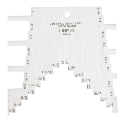 LINE10 Tools 2 in 1 Step Depth Gauge for Router and Table Saw Adjust Cutting Height - WoodArtSupply