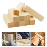 VILLCASE Unfinished Wooden Block :10pcs Whittling Wood Carving Blocks Basswood for Carving Unfinished for Crafts Wooden Block Set Bass Wood for Wood VILLCASE