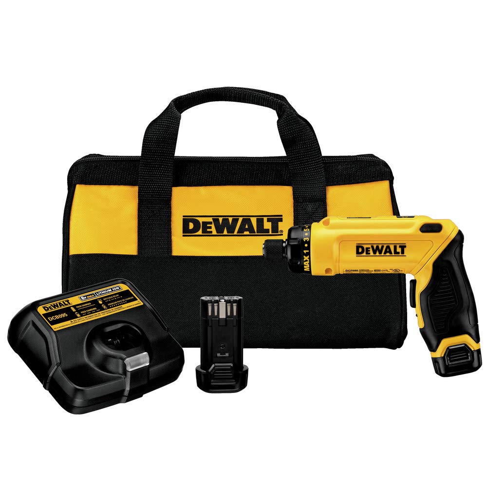 DEWALT 8V MAX Cordless Screwdriver Kit, Gyroscopic, 2 Batteries, Electric (DCF680N2) - WoodArtSupply