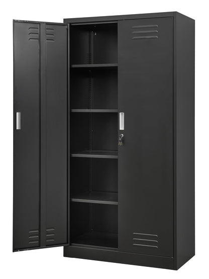 BESFUR Metal Storage Cabinet, 72" Locking Storage Cabinet for Garage, Office, Home, School - WoodArtSupply