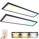 AIKVSXER 1x4 LED Flat Panel Light CPANL Surface Mount LED Ceiling Light Black, 5500LM 50W TRIAC 10-100% Dimmable, 3000/4000/5000k Selectable 4 Foot AIKVSXER