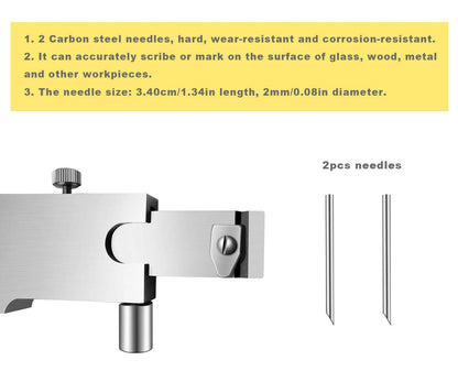 ZLKSKER Parallel Crossed Caliper 0-20cm (0-8 inch) with 2 Carbide Scriber/Needle, Stainless Steel Vernier Calipers, Marking Gauge, Marking Tool - WoodArtSupply